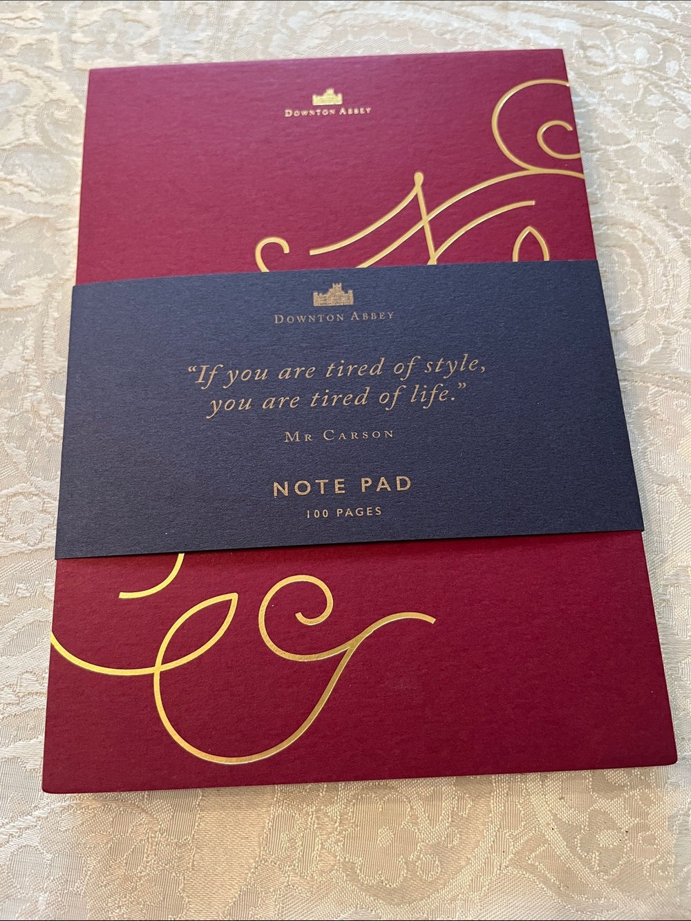 Downton Abbey Burgundy & Note Pad by Crane & Co. 100 pages